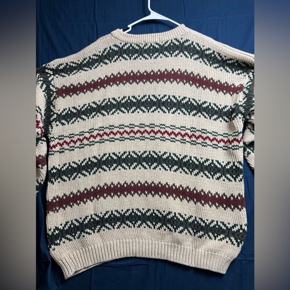 Vintage Men’s Eddie Bauer Fair Isle Knit Sweater Cotton 90s Sz XL Outdoors - Picture 12 of 16